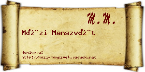 Mázi Manszvét névjegykártya